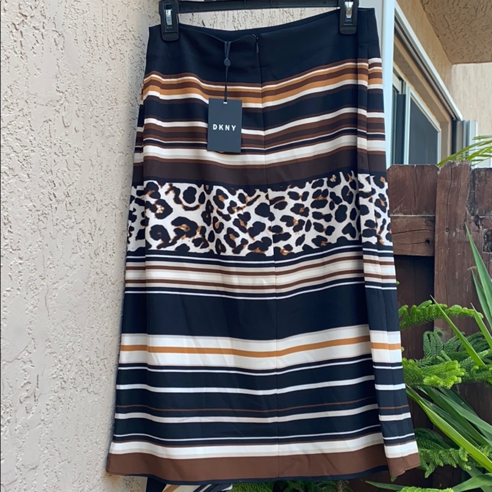 Dkny Mixed Animal Print Midi Asymmetrical Skirt - Picture 6 of 8